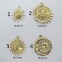 5 Pcs Pendentifs Soleil avec Sourire en Acier Inoxydable