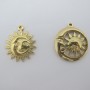 5 Pcs Pendentifs Soleil avec Sourire en Acier Inoxydable