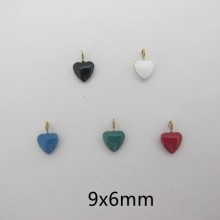 20 Pcs Pendentifs Petit Coeur émaillés Doré en Acier Inox