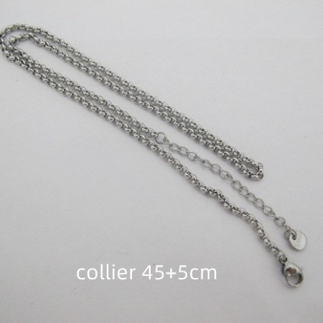 12 pcs colliers maille jaseron 3mm acier inoxydable