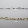 1 mts Stainless steel alternating flat ribbed oval chain