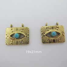 2 pcs Pendant Amulet stone gold stainless steel