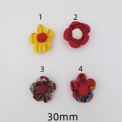 10 Pcs Fleurs en tissu 30mm