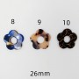 10 pcs fleurs acétate 26mm