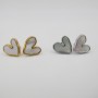 pearly heart earrings 13x14 mm in stainless steel