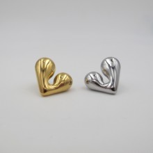 heart earrings 16x18 mm in stainless steel