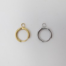 10 pcs Smooth 15mm hoop earrings Gold-plated stainless steel