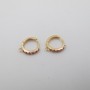 10 pcs 13mm rhinestone hoop earrings gold-plated