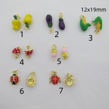 10 Pcs Gold-plated charms