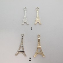 50 Metal Eiffel Tower pendant flat 32x11mm/35x19mm